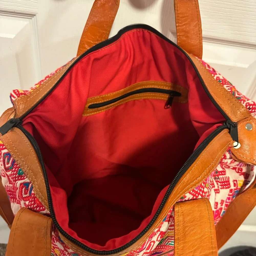 Nena & Co large woven and leather tote - Picture 4 of 16